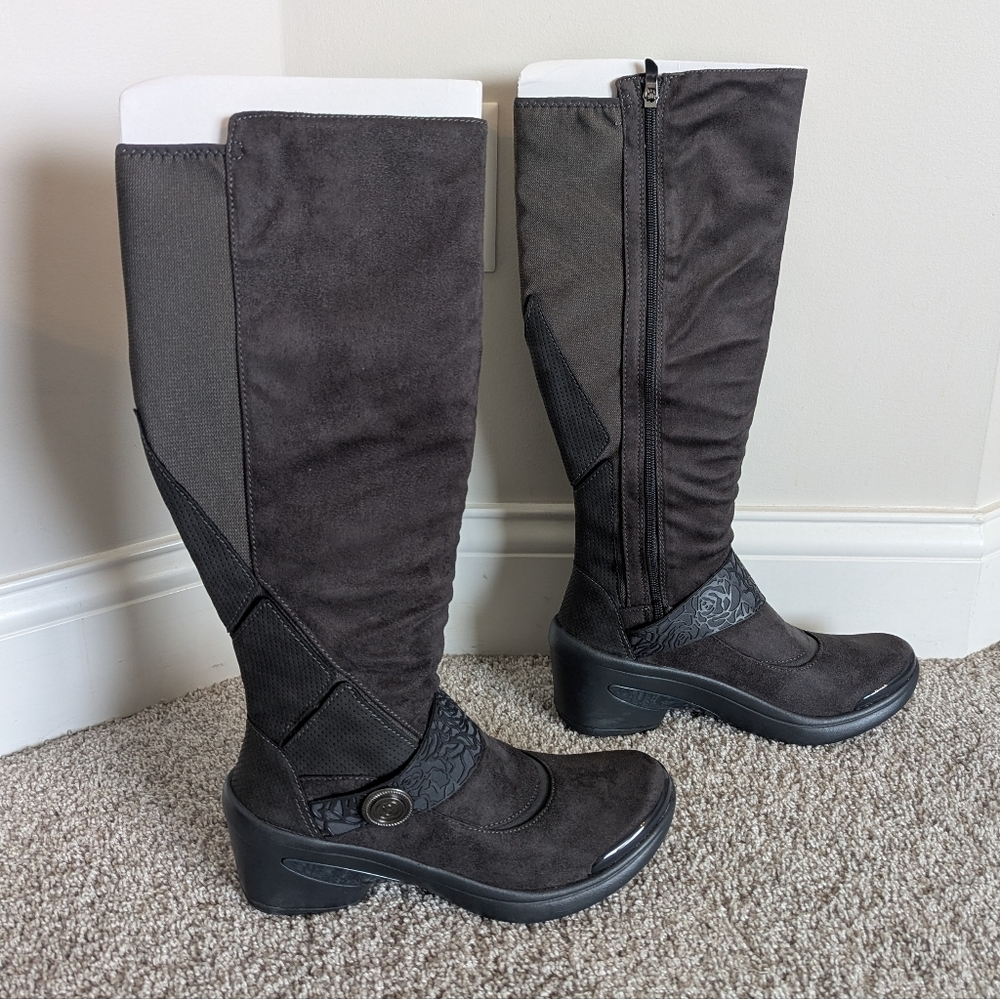 BZees Euphoria Grey Tall Riding Boots NWT sz 10